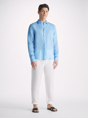 Men's Shirt Milan 21 Linen Blue