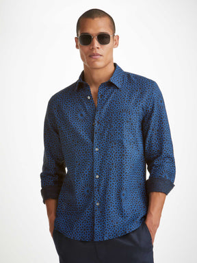 Men's Shirt Milan 23 Linen Navy