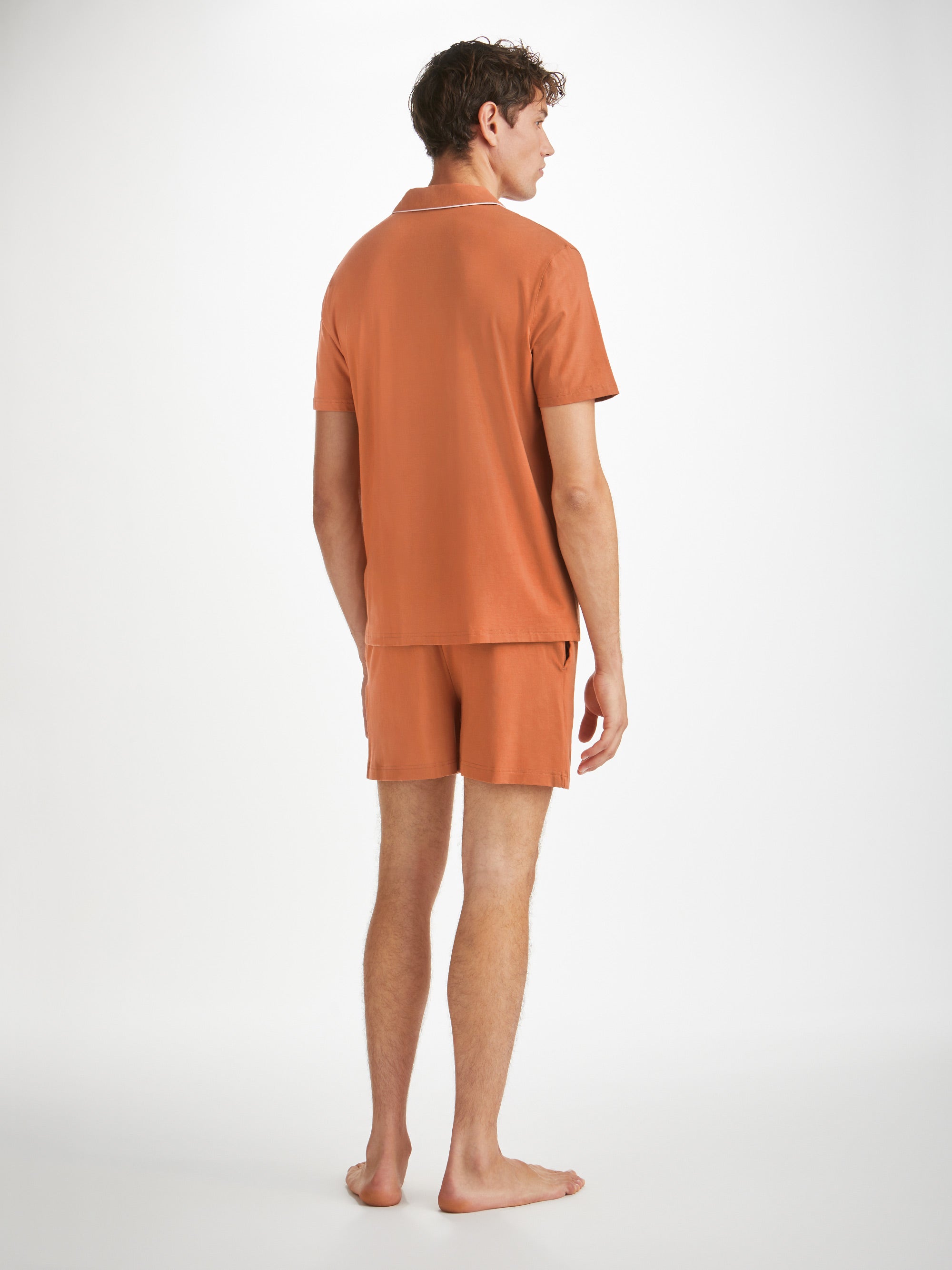 Men's Short Pyjamas Basel Micro Modal Stretch Terracotta