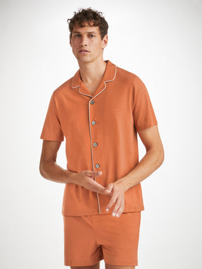 Men's Short Pyjamas Basel Micro Modal Stretch Terracotta