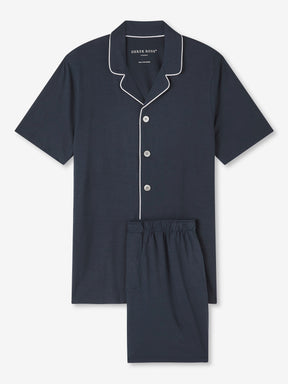 Men's Short Pyjamas Basel Micro Modal Stretch Navy