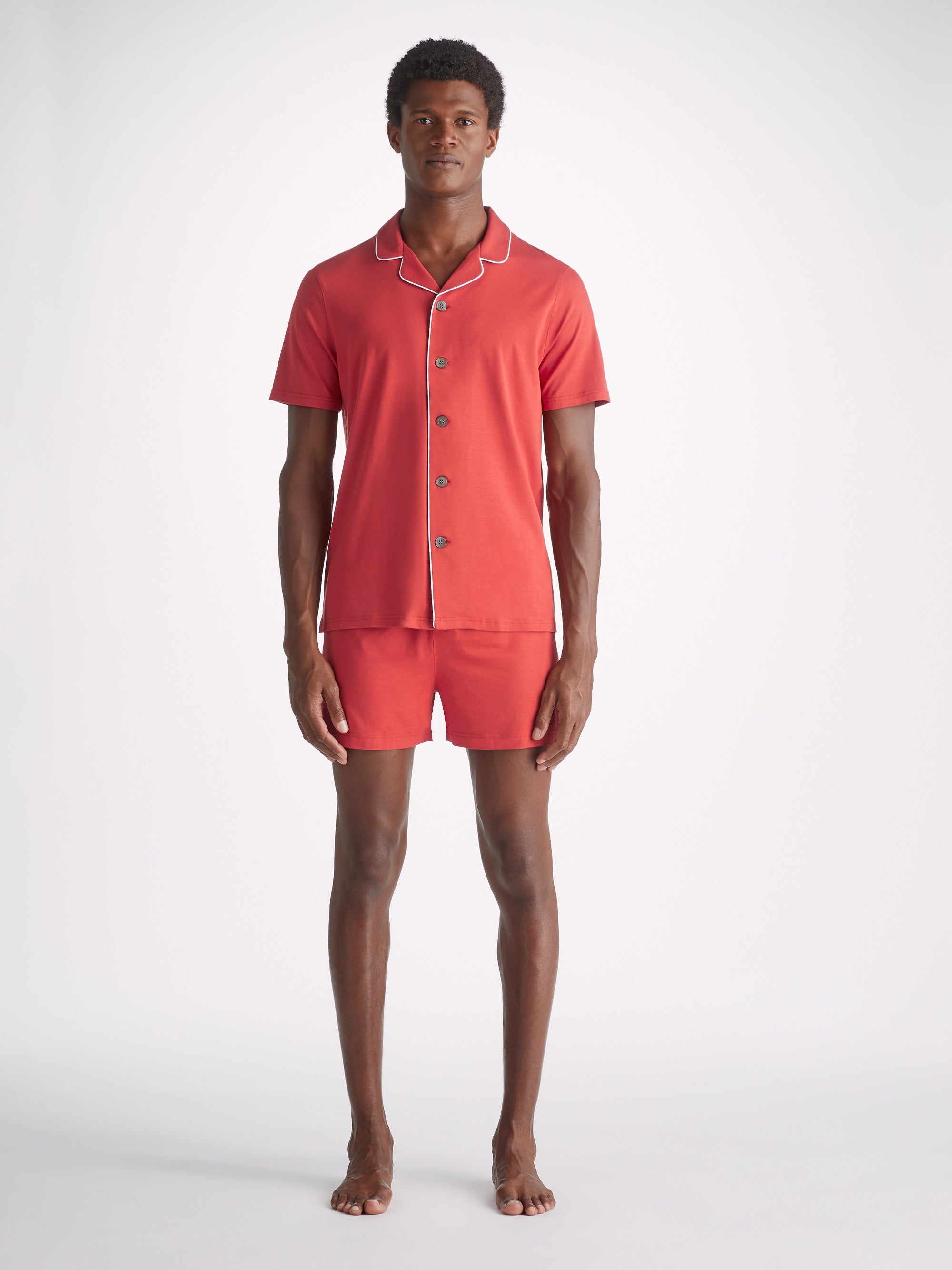 Men's Short Pyjamas Basel Micro Modal Stretch Paprika