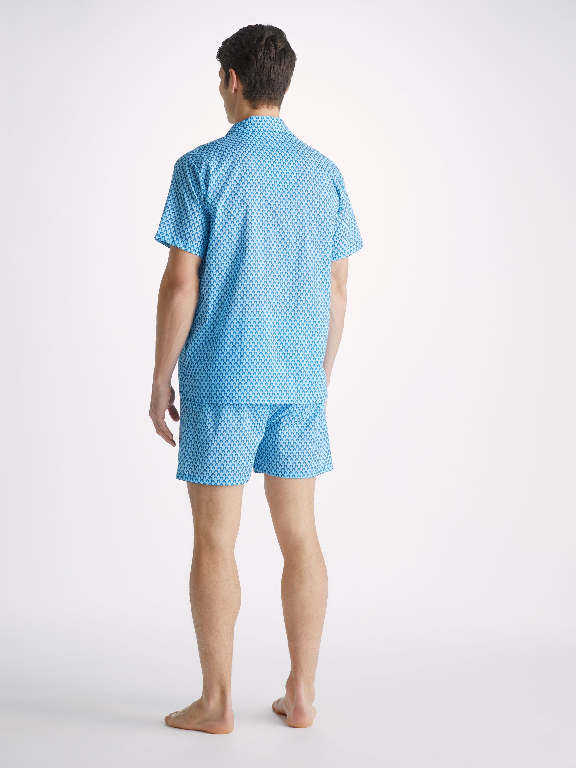 Men's Short Pyjamas Ledbury 65 Cotton Batiste Blue