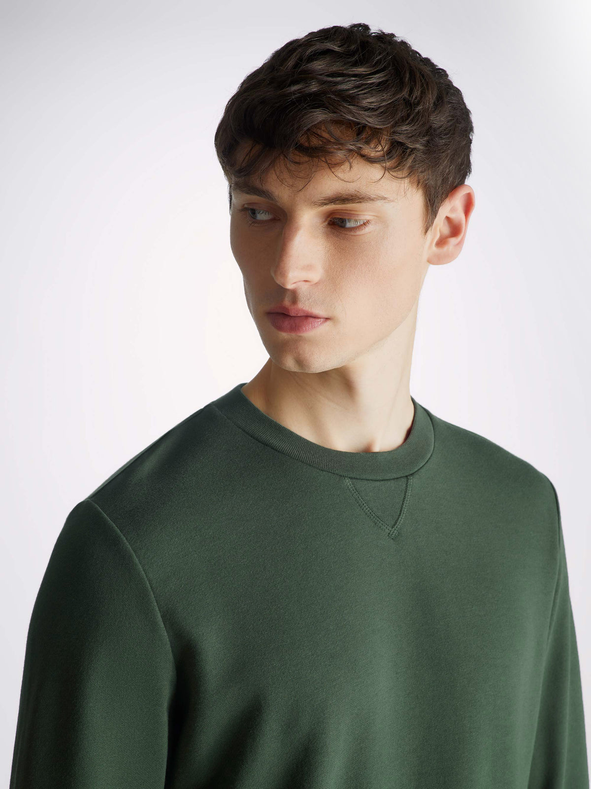 Men's Sweatshirt Quinn Cotton Modal Hunter Green