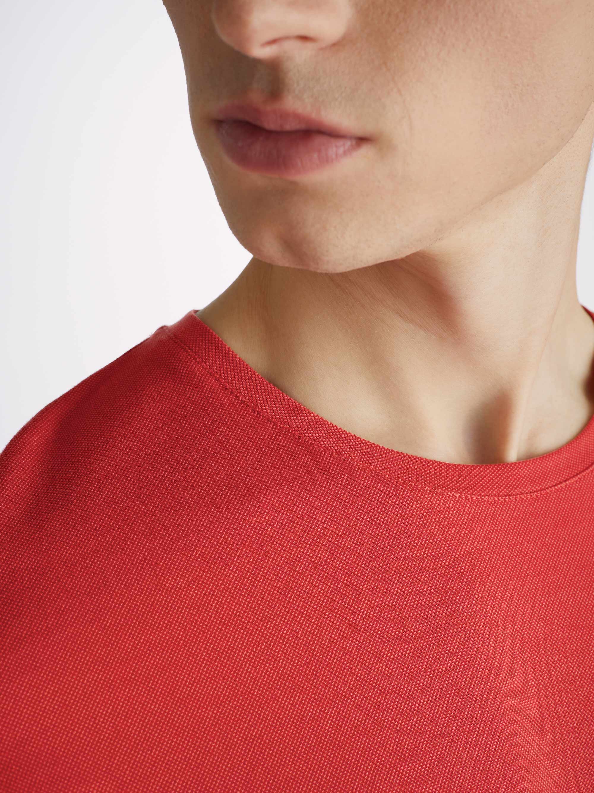 Men's T-Shirt Ramsay Pique Cotton Tencel Red