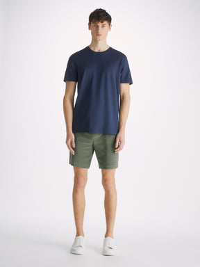 Men's Towelling Shorts Isaac Terry Cotton Soft Green