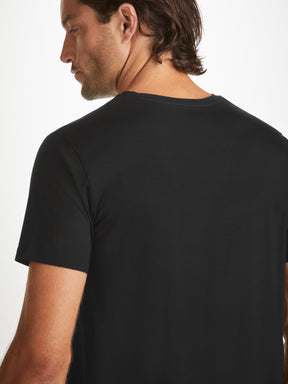 Men's V-Neck T-Shirt Basel Micro Modal Stretch Black