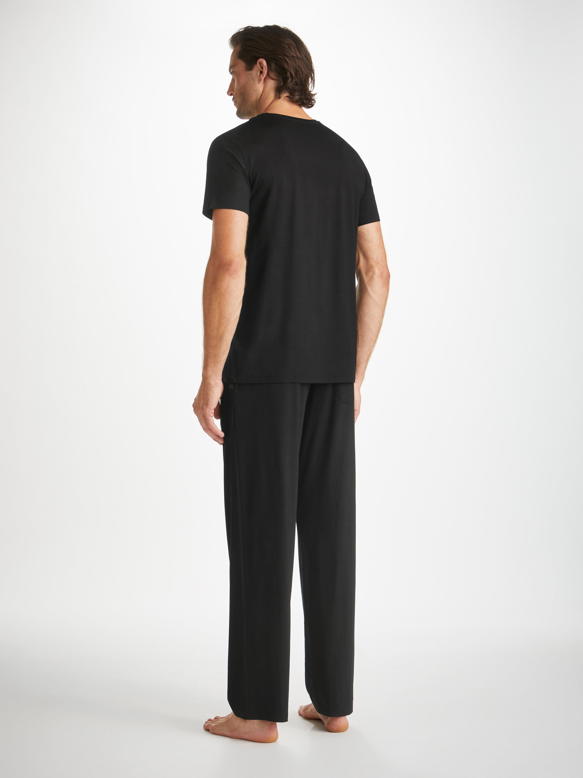 Men's V-Neck T-Shirt Basel Micro Modal Stretch Black