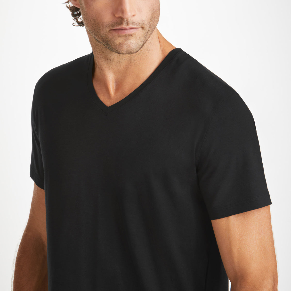 mens black v neck tee shirts