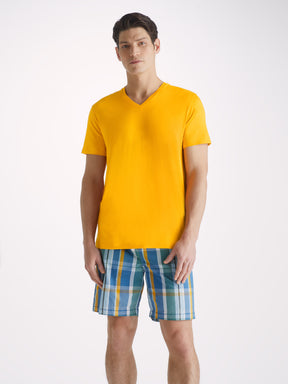 Men's V-Neck T-Shirt Basel Micro Modal Stretch Saffron