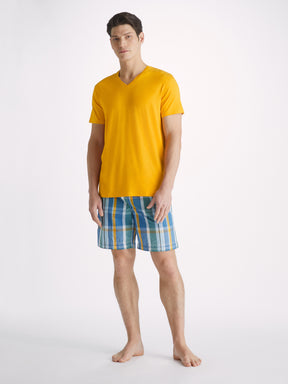 Men's V-Neck T-Shirt Basel Micro Modal Stretch Saffron