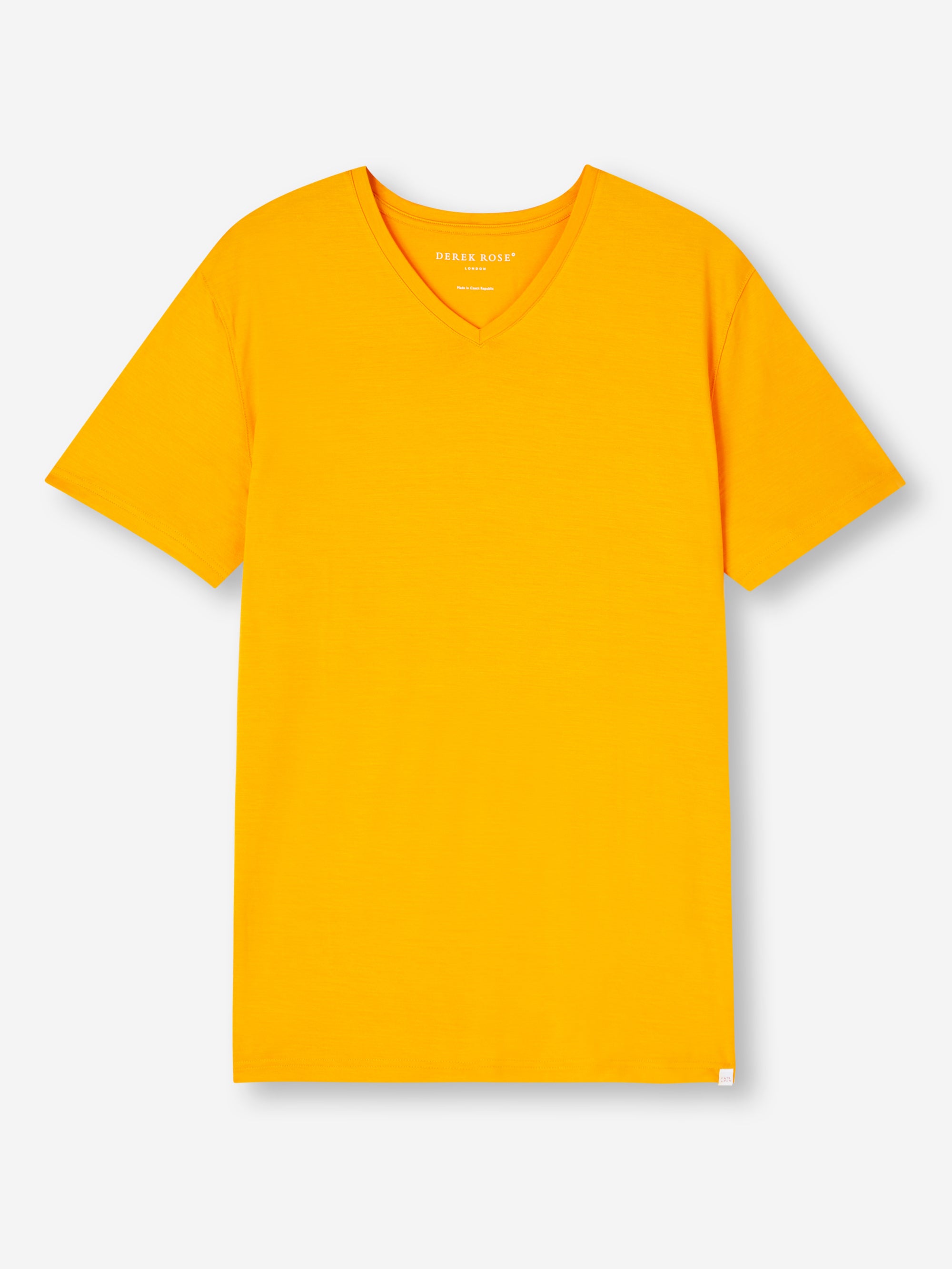 Men's V-Neck T-Shirt Basel Micro Modal Stretch Saffron