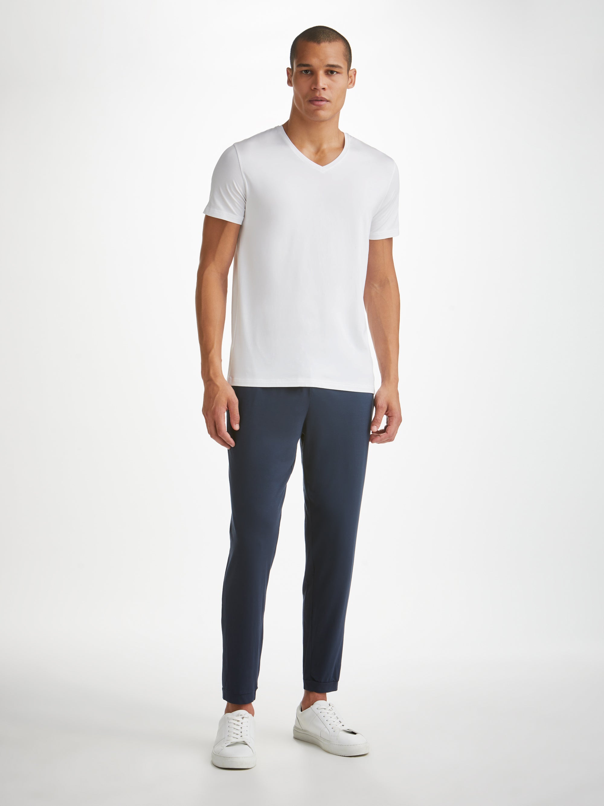 Men's V-Neck T-Shirt Basel Micro Modal Stretch White