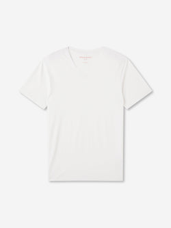 Men's V-Neck T-Shirt Basel Micro Modal Stretch White