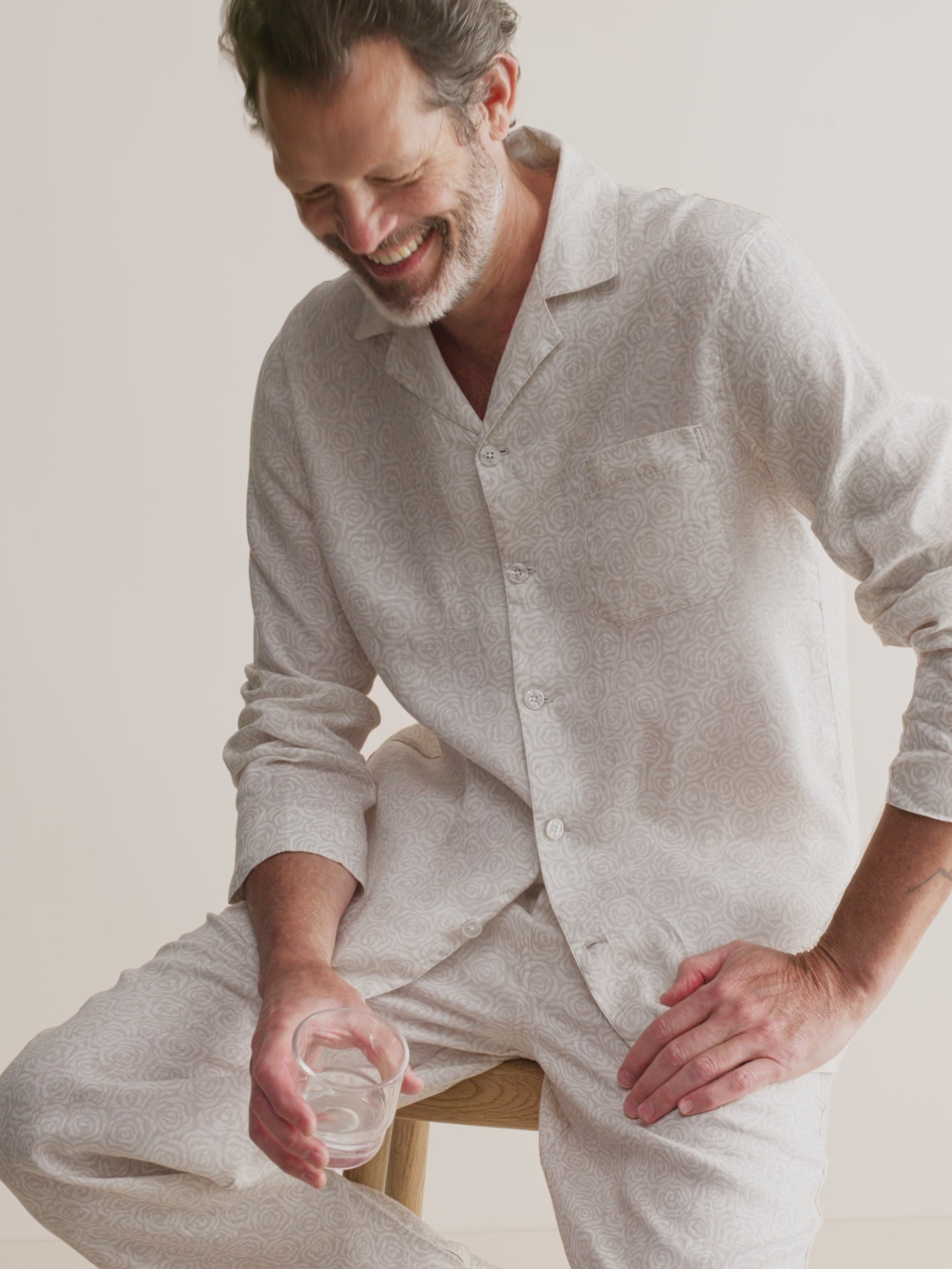 Men's Linen Pyjamas Milan Rose Sand