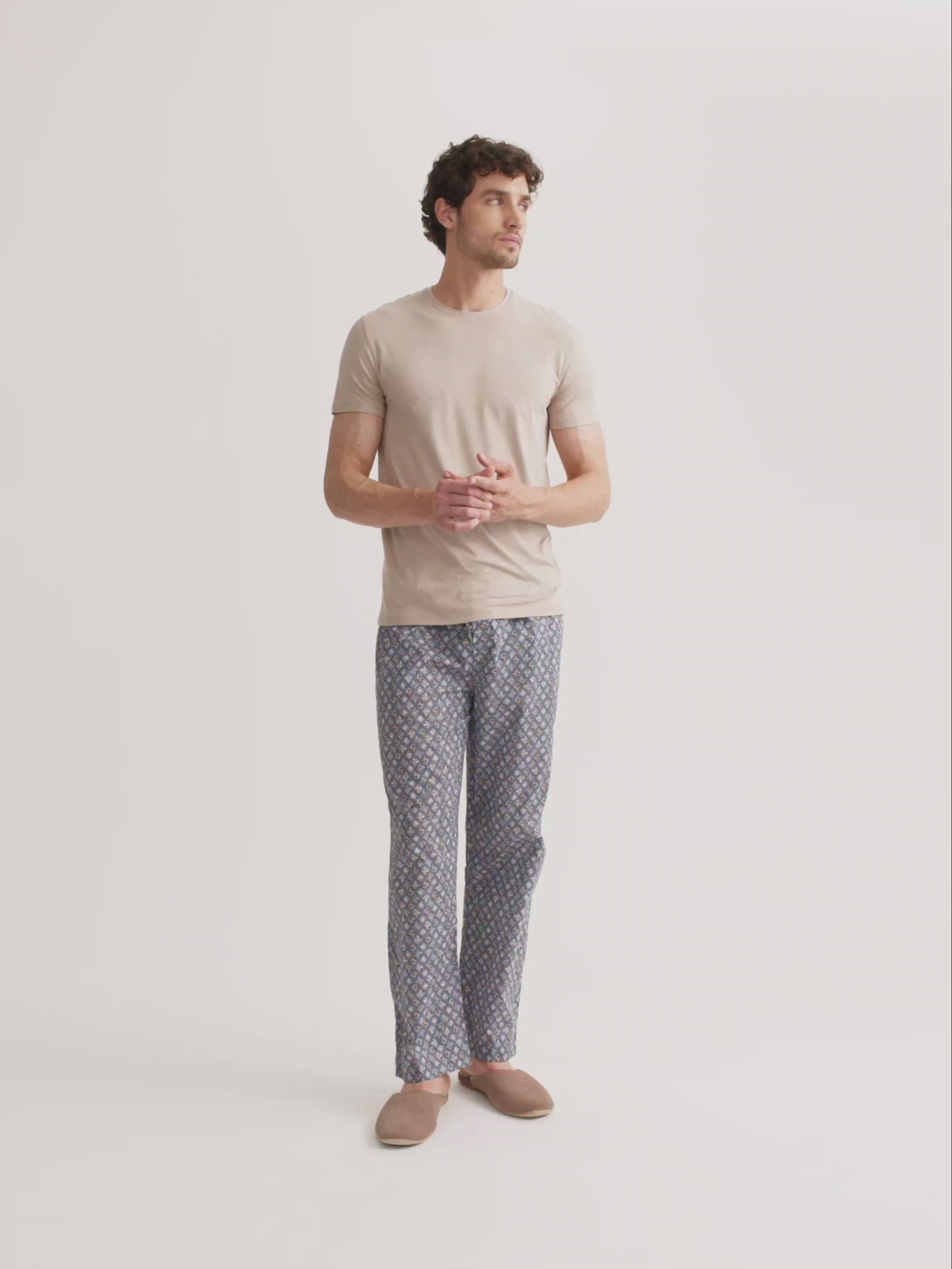 Men's T-Shirt Basel Micro Modal Stretch Light Stone