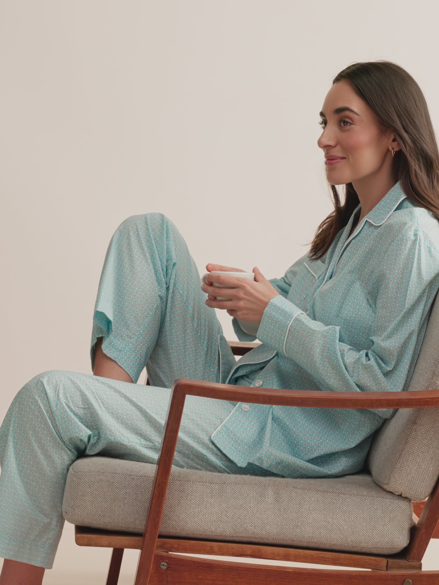 Women's Pyjamas London Geo Cross Aqua Blue