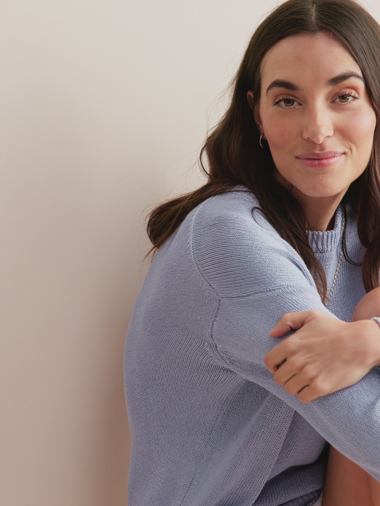 Women's Sweater Delphine Silk Linen Lavender Blue