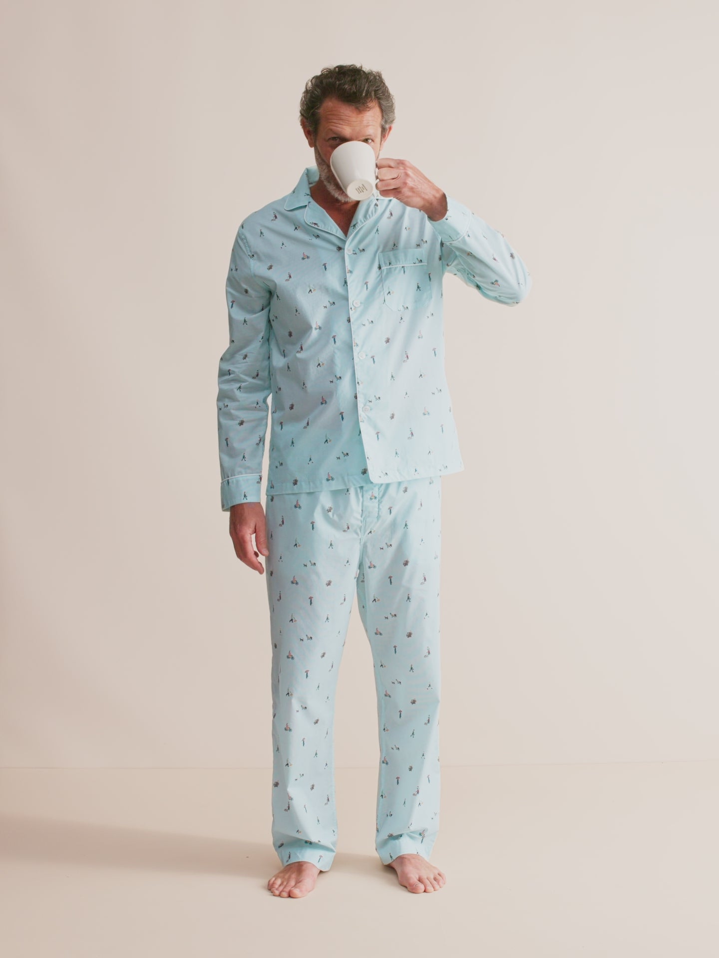 Men's Classic Fit Pajamas People of London Blue Stripe