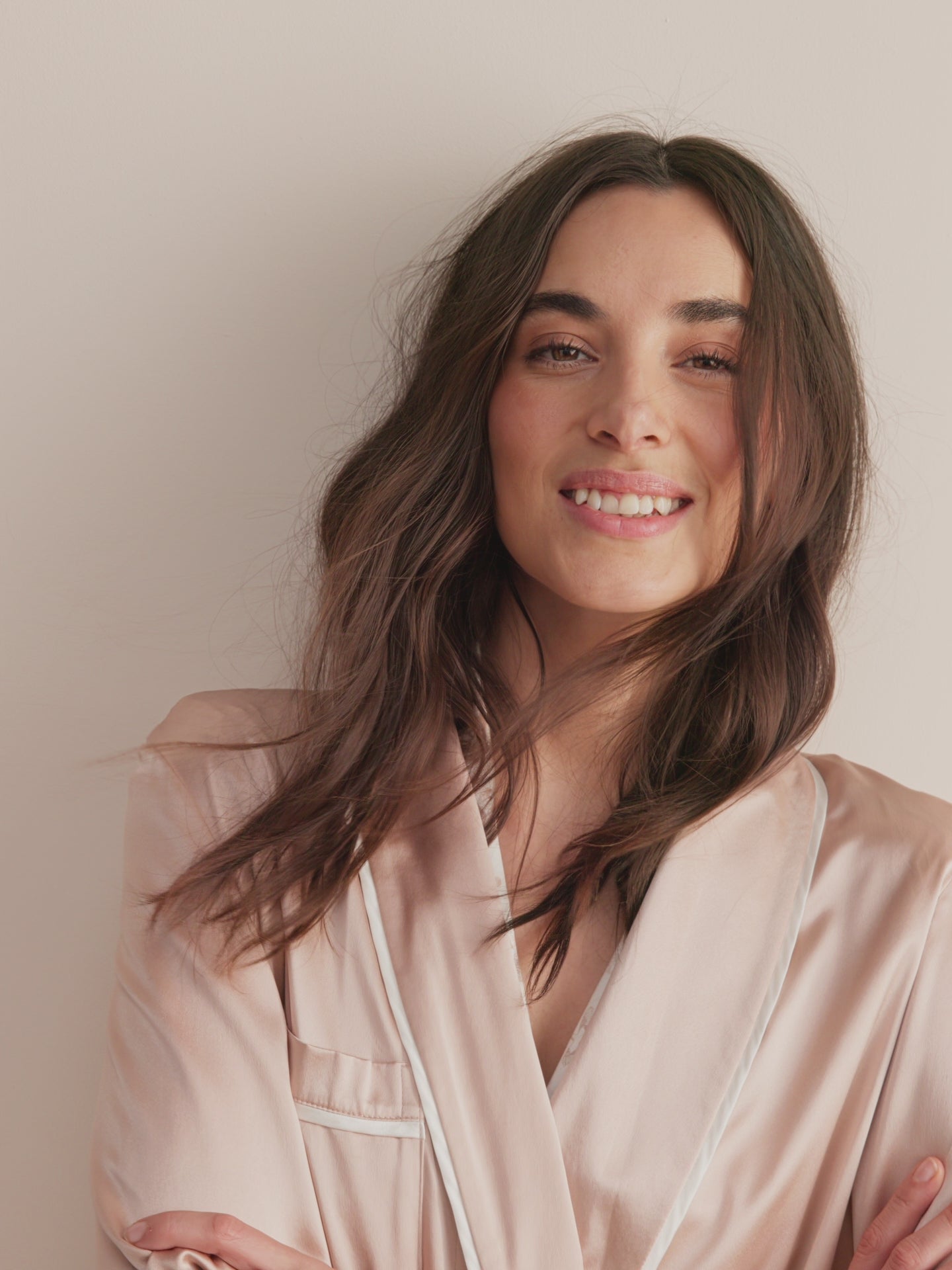 Women's Silk Robe Bailey Champagne Pink