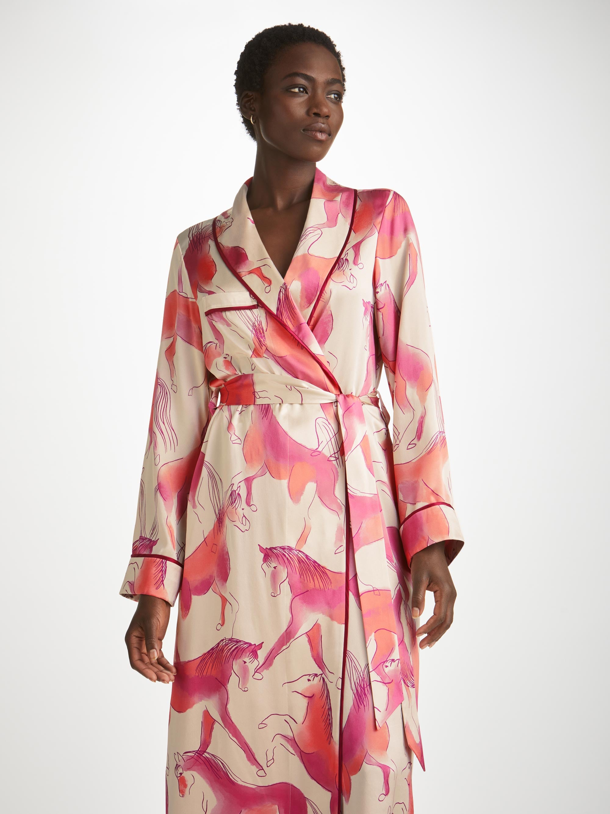 THE DRESSING GOWN in SUNSET AWNING STRIPED GAUZE – Lisa Marie Fernandez