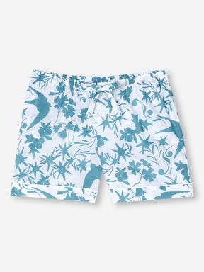 Women's Lounge Shorts Nelson 97 Cotton Batiste Blue