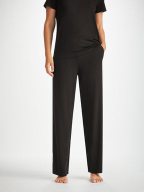 Women's Lounge Trousers Basel Micro Modal Stretch Black