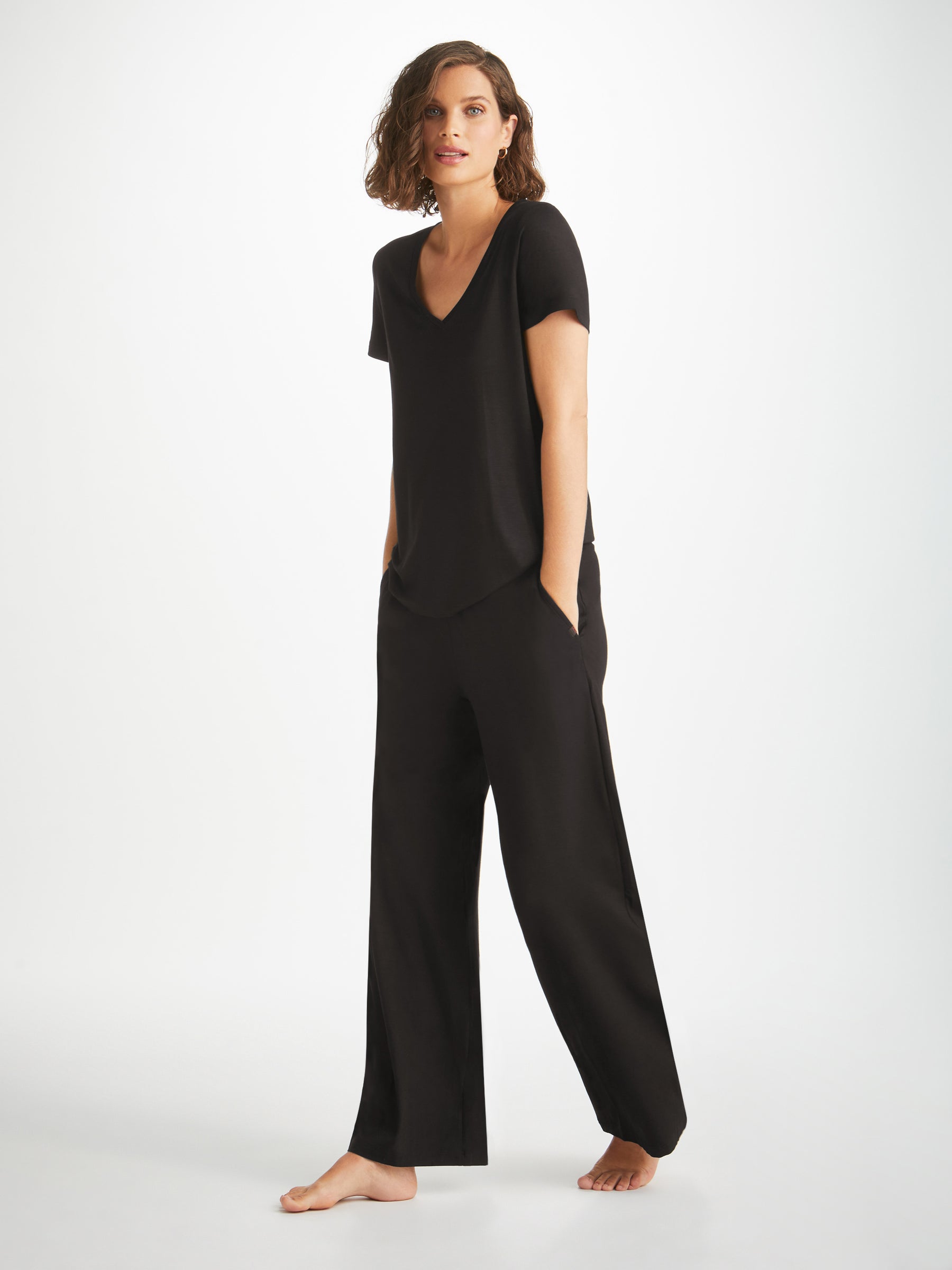 Women's Lounge Trousers Basel Micro Modal Stretch Black