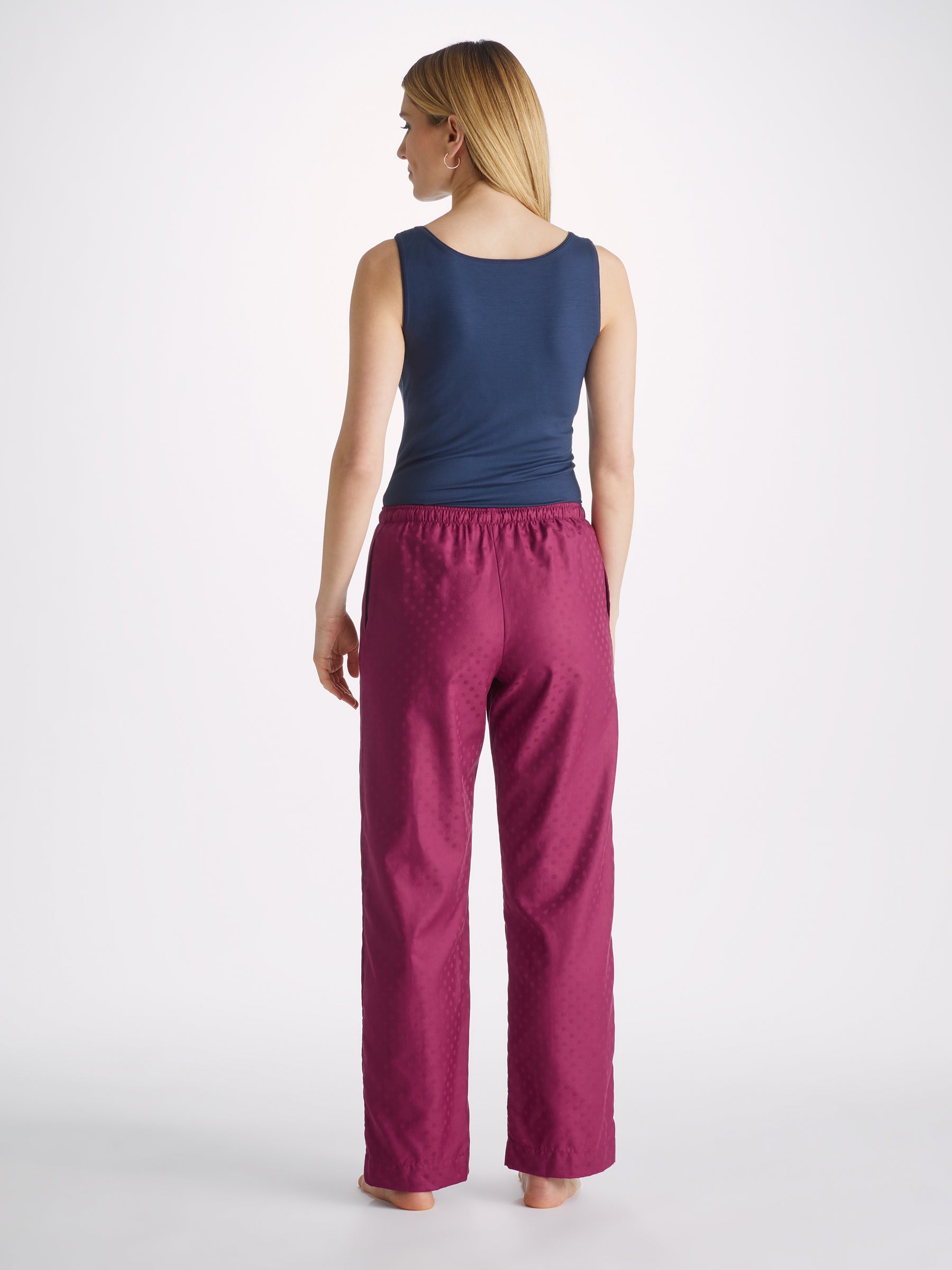 Women's Lounge Trousers Kate 7 Cotton Jacquard Berry