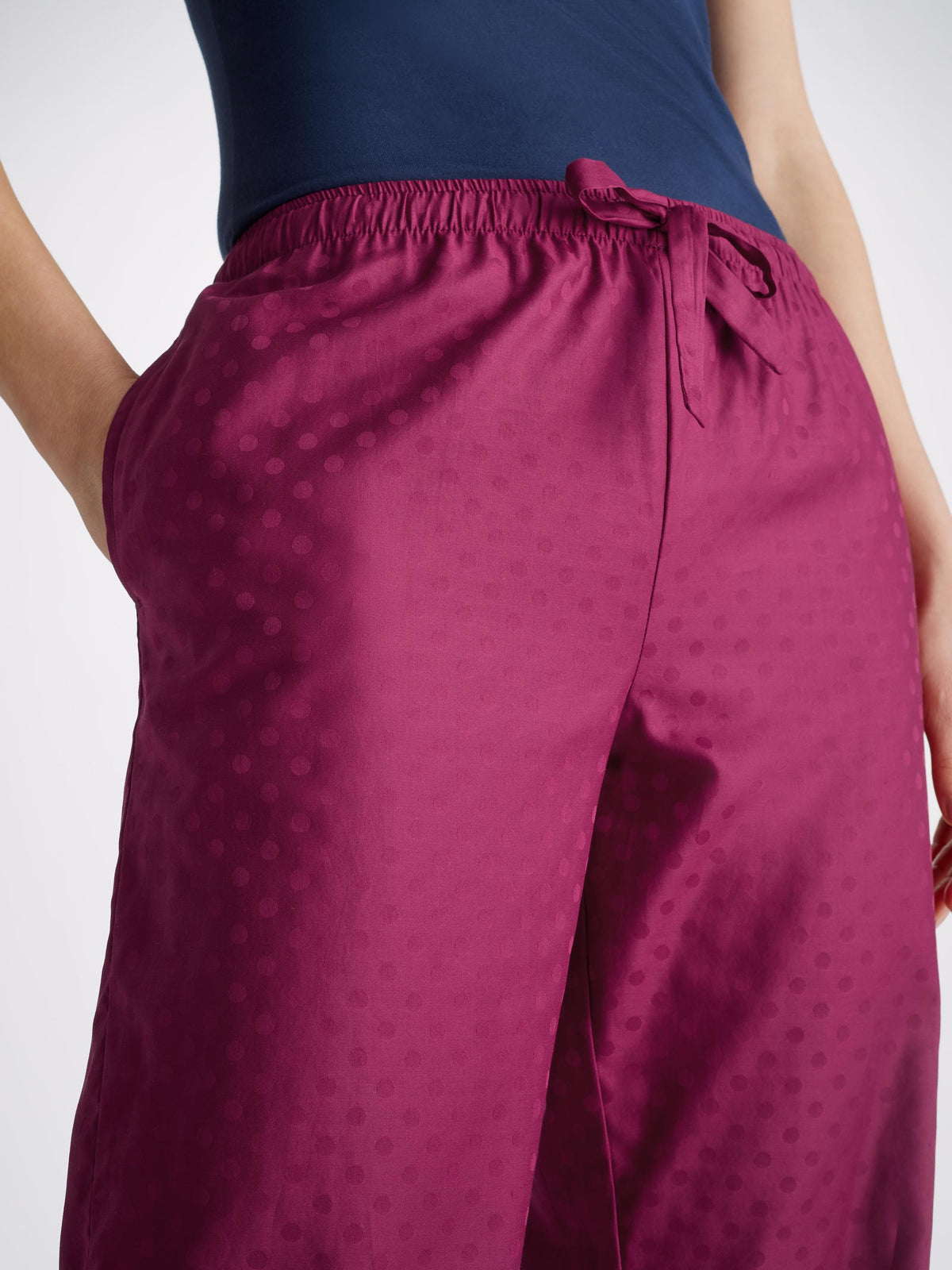 Women's Lounge Trousers Kate 7 Cotton Jacquard Berry