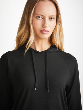 Women's Pullover Hoodie Basel Micro Modal Stretch Black