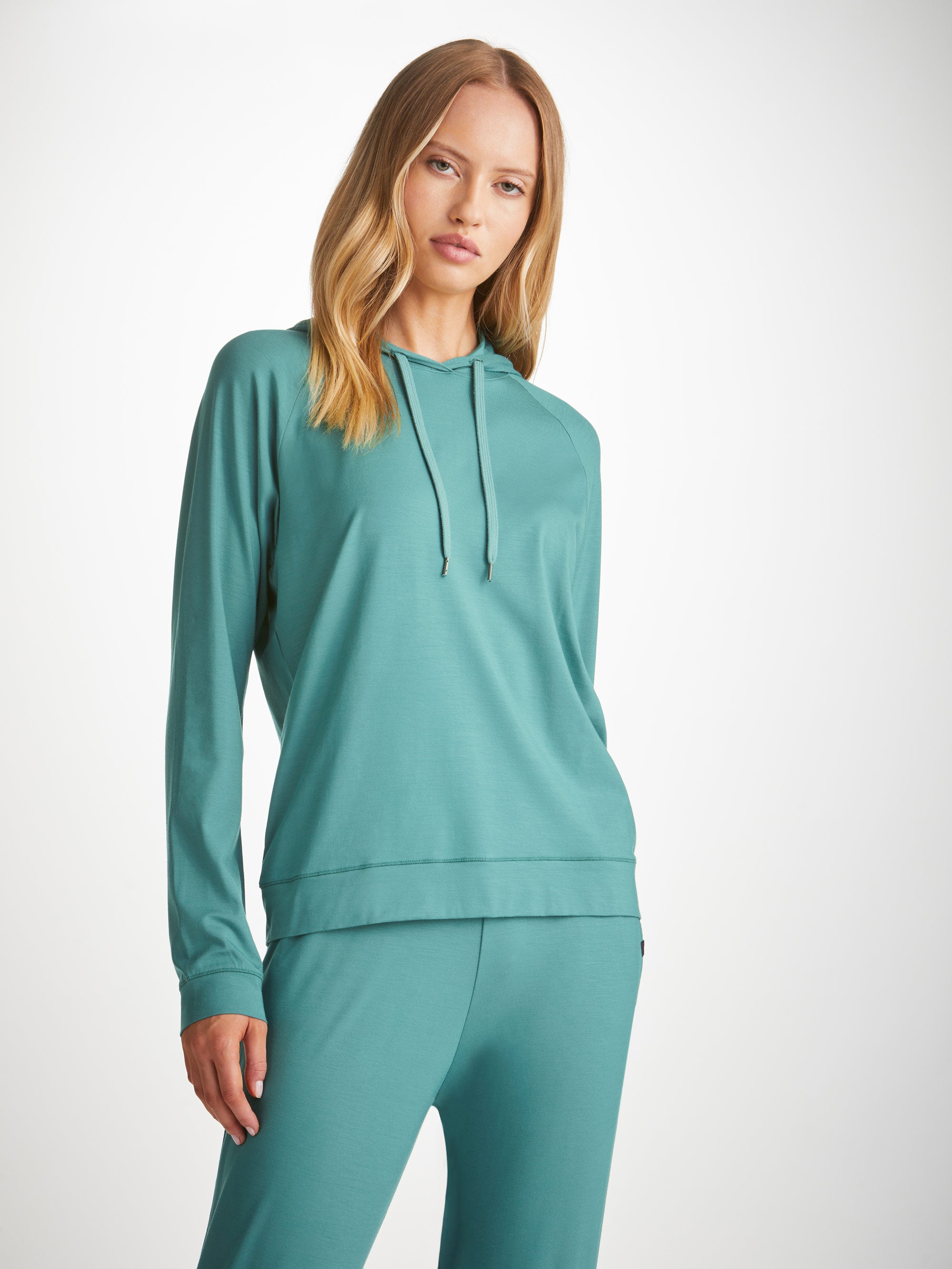 Women's Pullover Hoodie Basel Micro Modal Stretch Teal