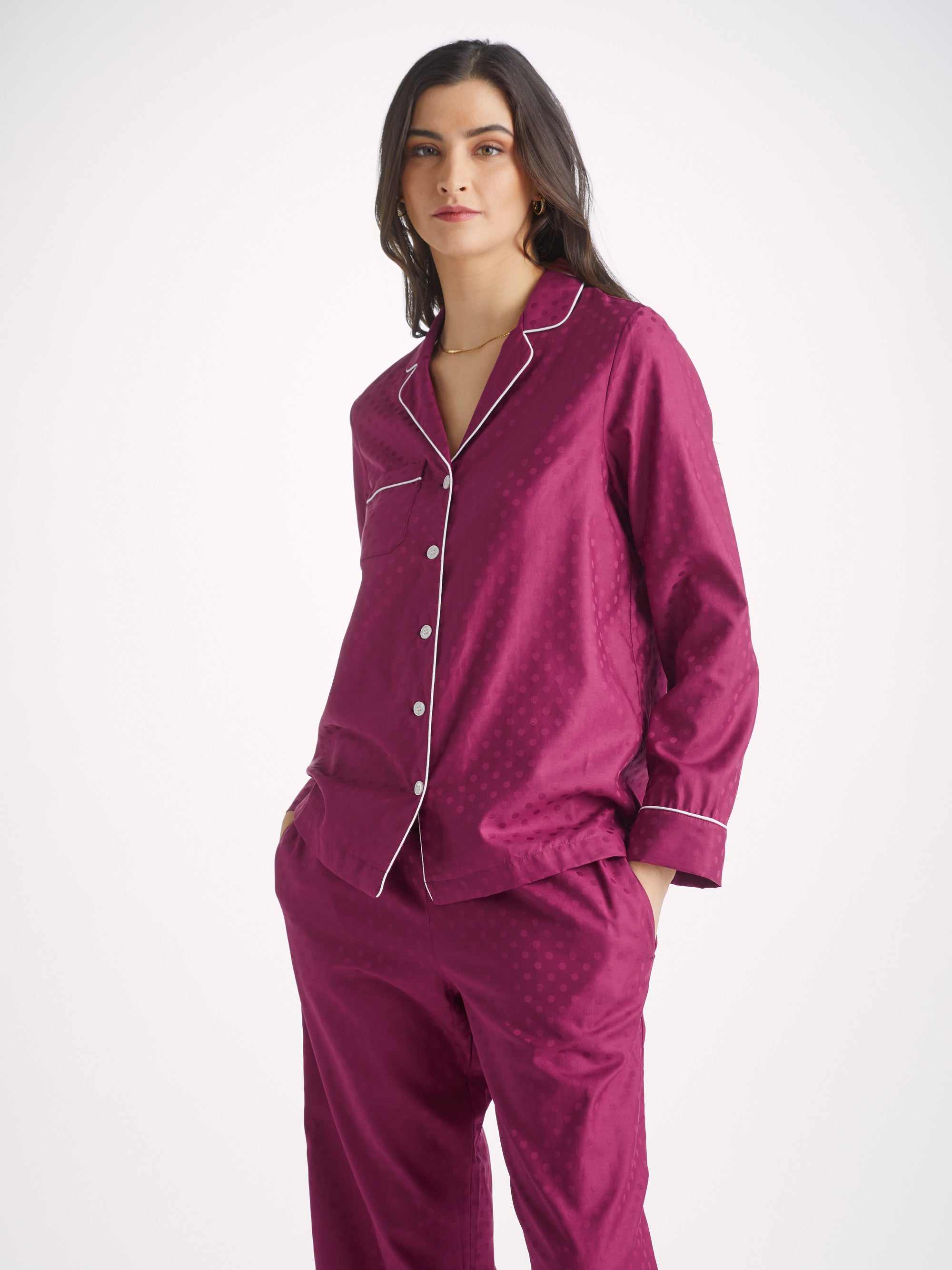 Women's Pyjamas Kate 7 Cotton Jacquard Berry