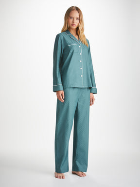 Women's Pyjamas Kate 9 Cotton Jacquard Teal