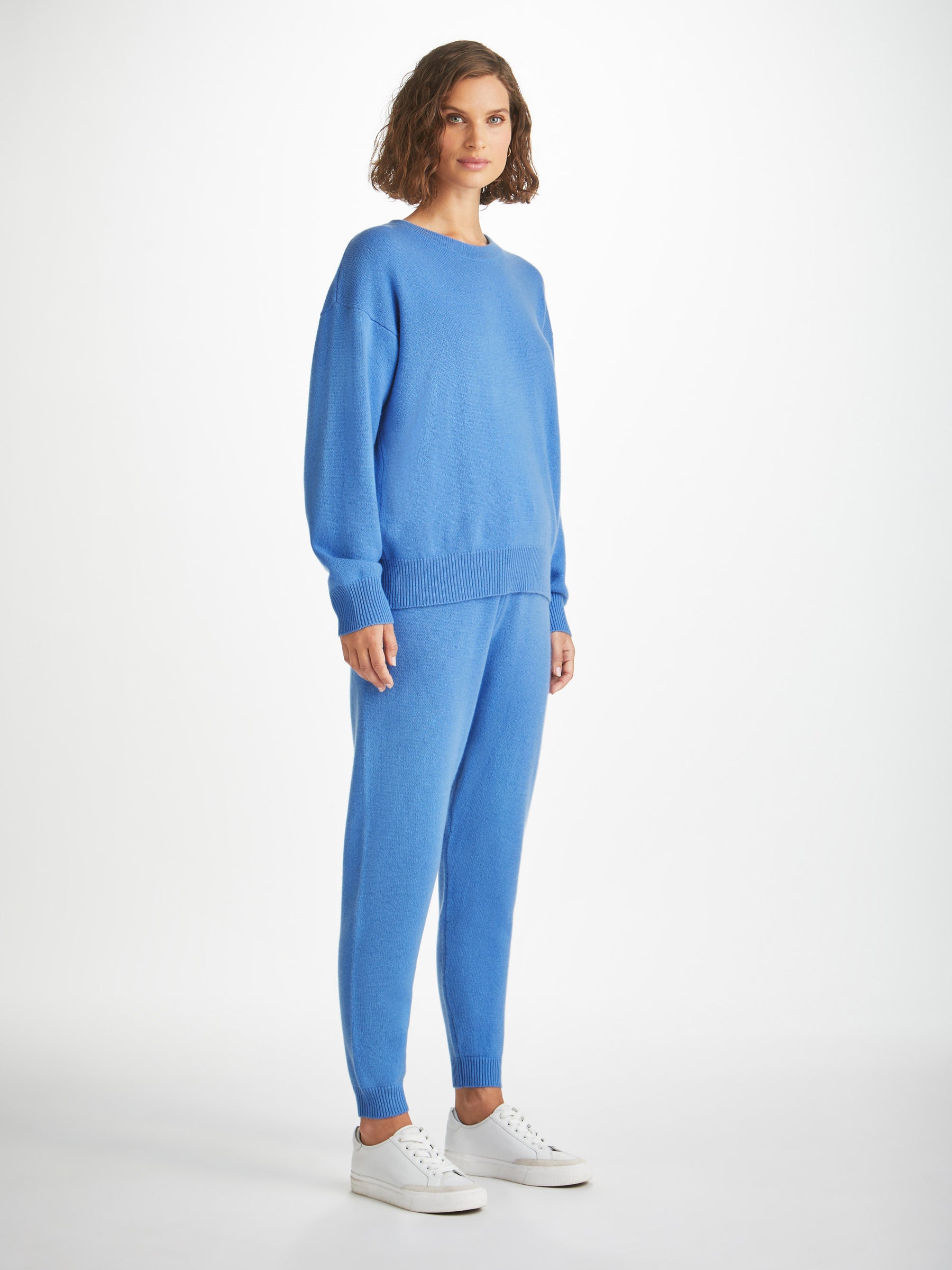 Women's Relaxed Sweater Daphne Cashmere Cornflower