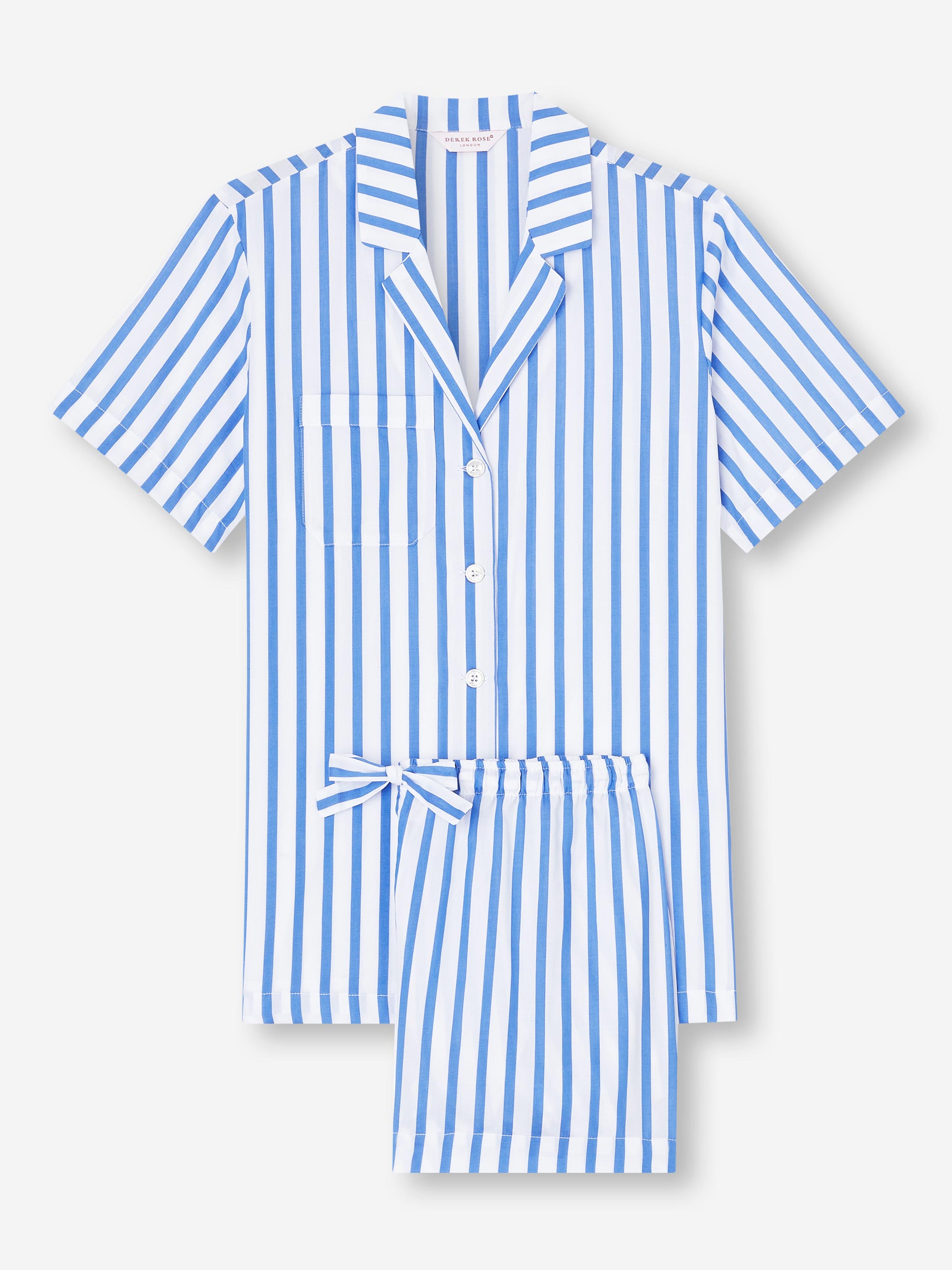 Women's Short Pyjamas Capri 23 Cotton Batiste Blue