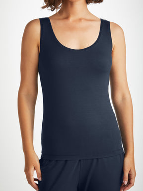 Women's Support Vest Lara Micro Modal Stretch Navy