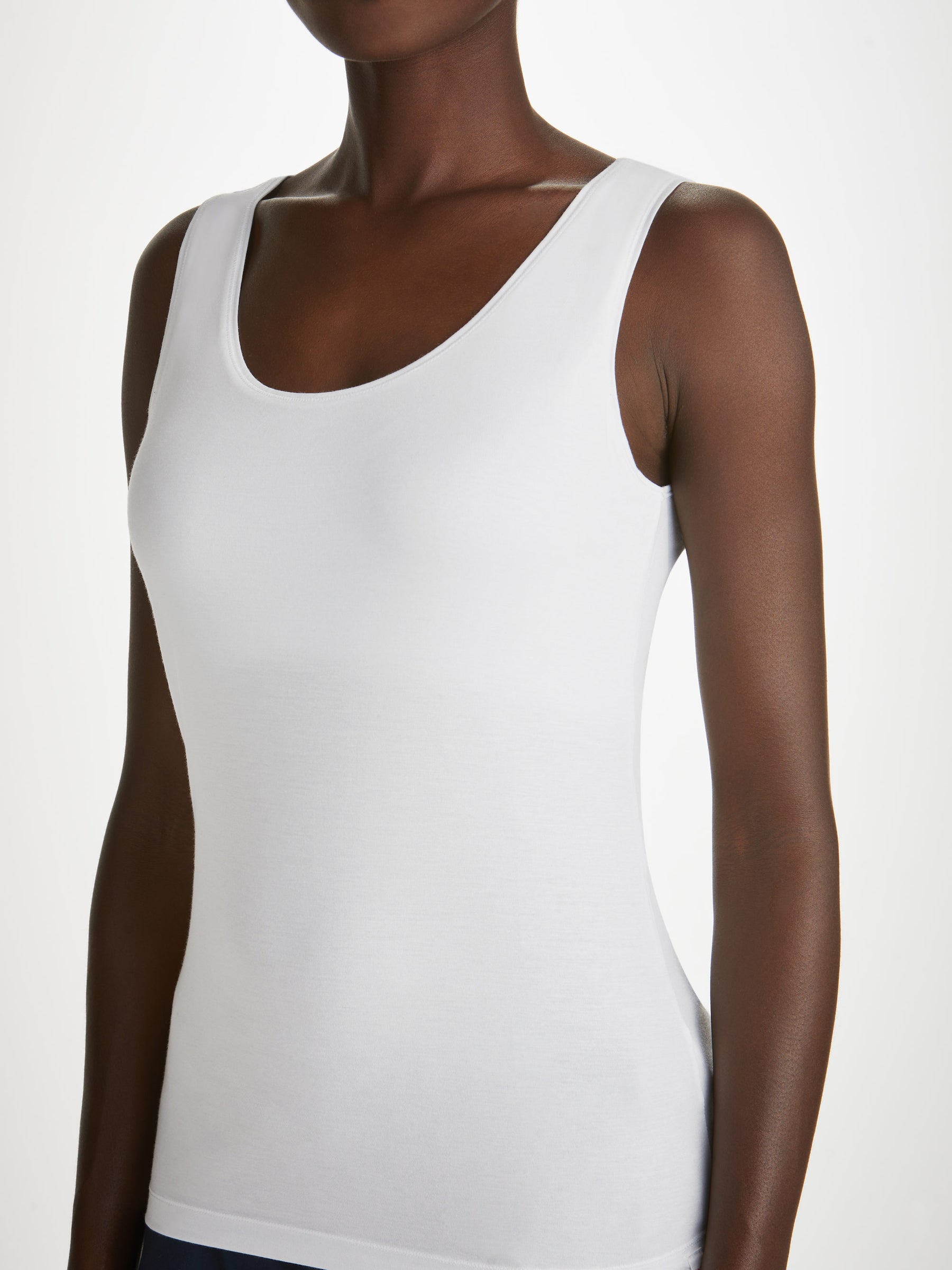 Women's Support Vest Lara Micro Modal Stretch White