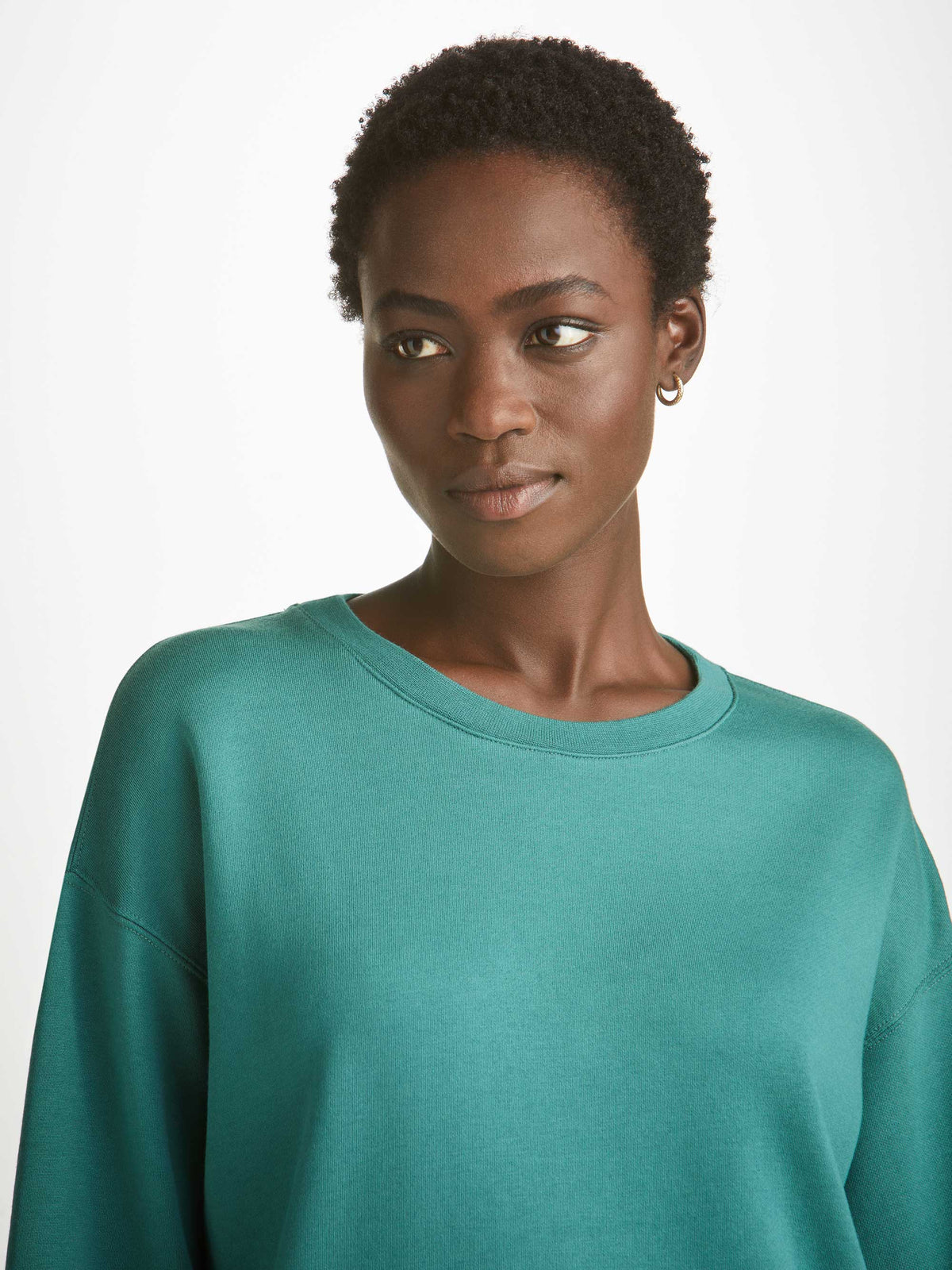 Women's Sweatshirt Quinn Cotton Modal Stretch Teal