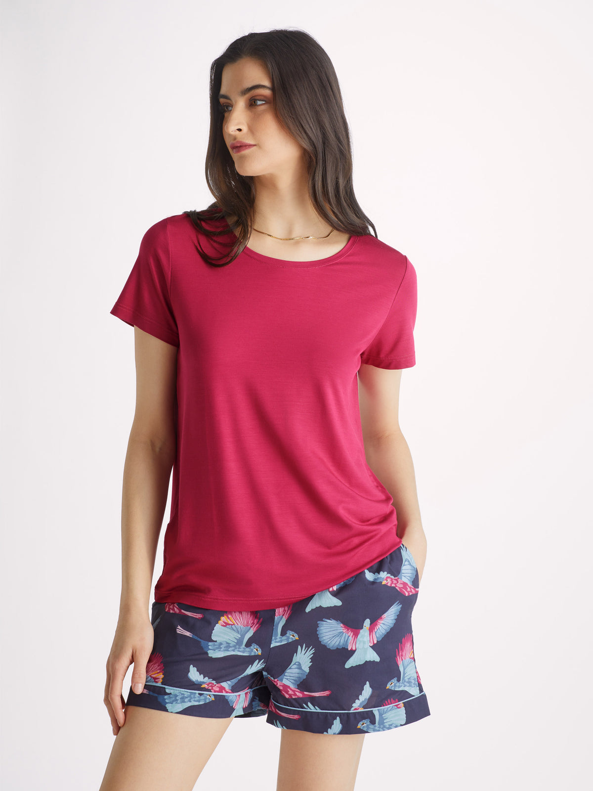 Women's T-Shirt Lara Micro Modal Stretch Berry