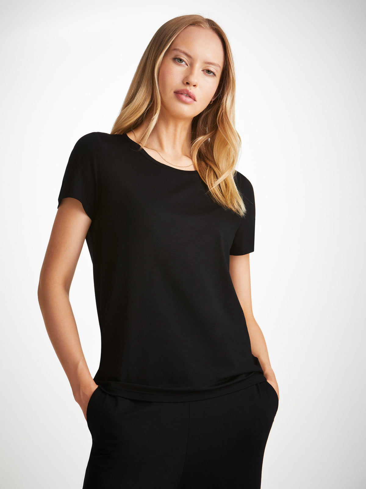 Women's T-Shirt Lara Micro Modal Stretch Black