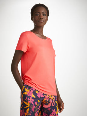 Women's T-Shirt Lara Micro Modal Stretch Coral