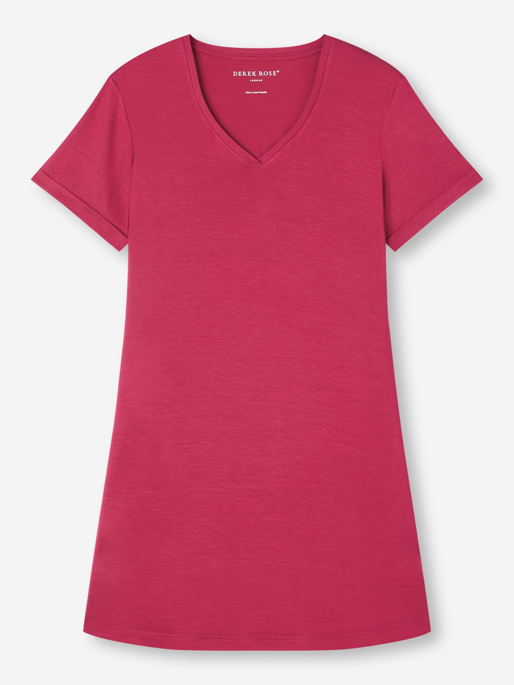 Women's V-Neck Sleep T-Shirt Lara Micro Modal Stretch Berry