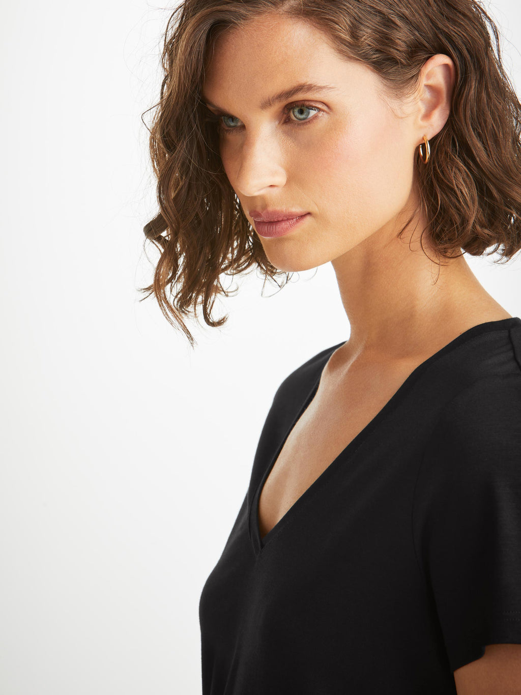 V Neck T Shirt Lara Micro Modal Stretch