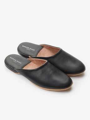 Men's Mule Slippers Morgan Calfskin Leather Black