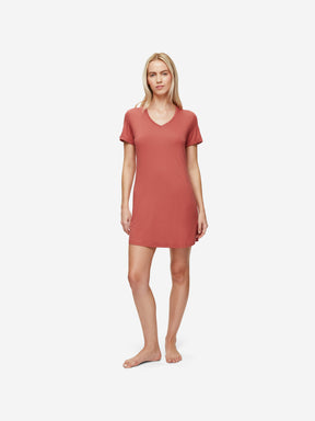 Women's V-Neck Sleep T-Shirt Lara Micro Modal Stretch Soft Cedar
