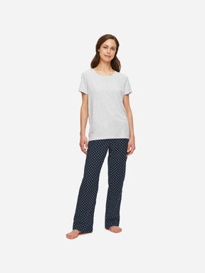 Women's Lounge Trousers Plaza 60 Cotton Batiste Navy