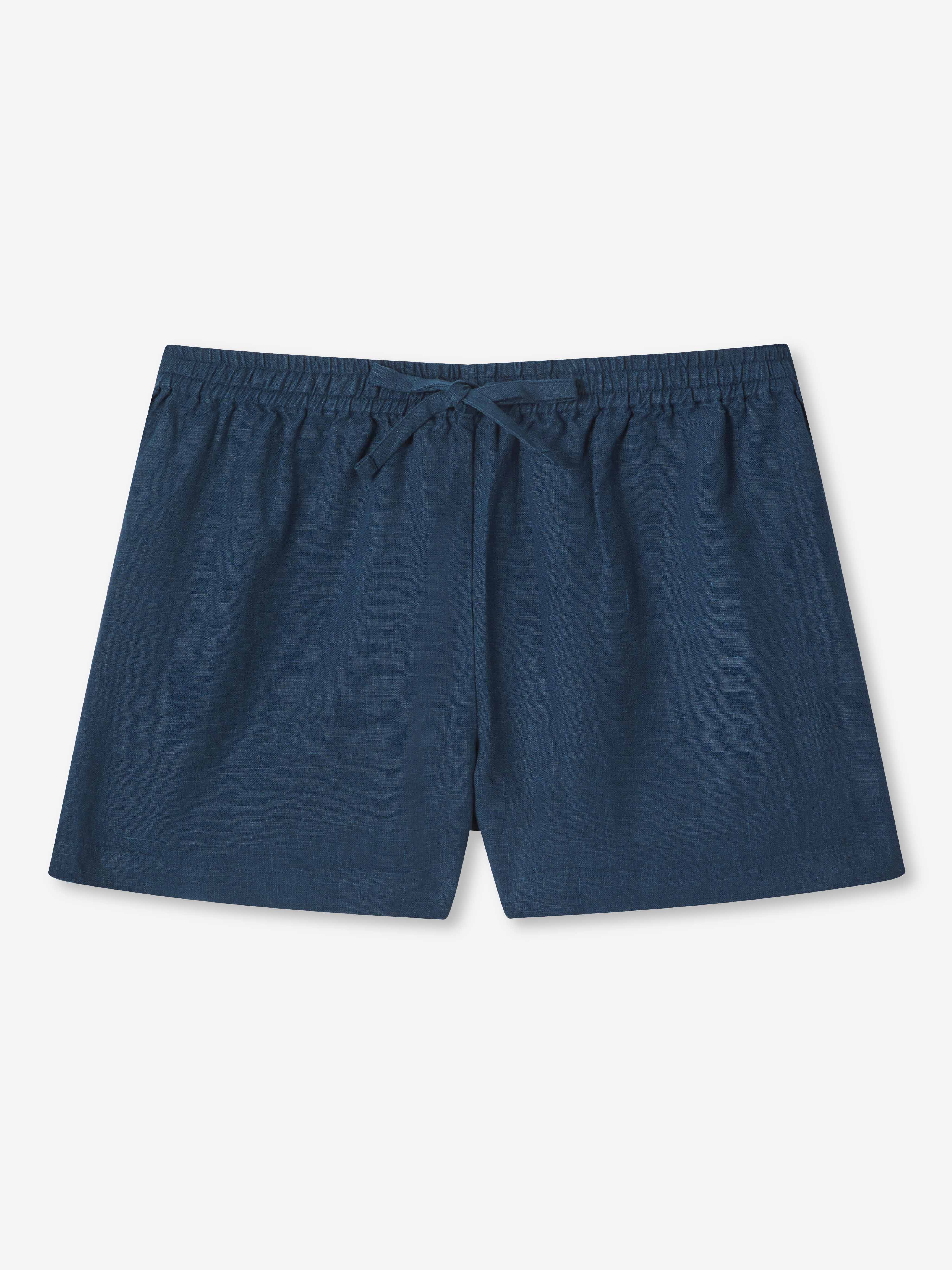 Women's Navy Linen Shorts – Soft Italian Linen | Derek Rose