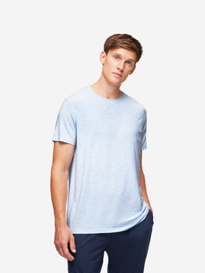 Men's T-Shirt Ethan Micro Modal Stretch Light Blue Marl