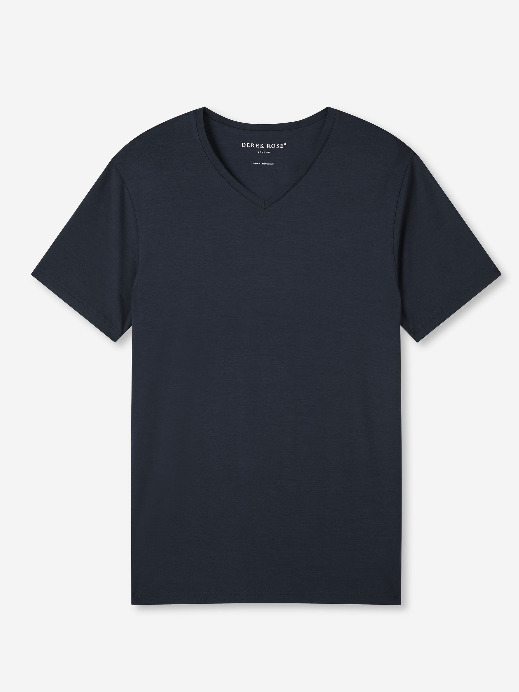 Men's V-Neck T-Shirt Basel Micro Modal Stretch Navy